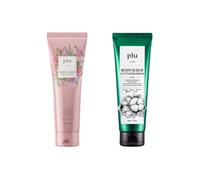 plu - Body Scrub Pink Floral - 200g (1ea) & Body Scrub - 200g - Cotton Blossom (1ea) Set