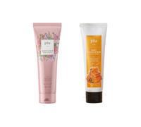 plu - Body Scrub Pink Floral - 200g (1ea) & Soft Facial Scrub Honey & Sugar - 100g (1ea) Set