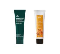 plu - Exfoliating Scalp Scrub Peppermint - 200g (1ea) & Soft Facial Scrub Honey & Sugar - 100g (1ea) Set