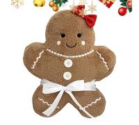 Plüschkissen - Kuschelig Weiche Lebkuchenmännchen Figur,Kinder Wurfkissen Weihnachten Mädchen Jugendliche Familie Festtagsdekoration