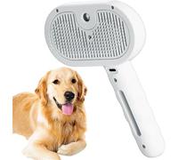 Plufura - Spazzola per cani 3 in 1, pettine per depilazione spray, portatile e di lunga durata, con serbatoio dell'acqua e pulsante di rilascio con un clic, efficace rimozione dei peli e pettine per