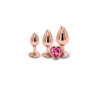 Plug anal kit dilatatore indossabile con pietra a cuore set butt mini medio maxi