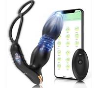 Plug anal | Masseur prostatique | Masseur prostatique à anneau | 9 modes de vibration | Plug anal télécommandé | Jouets érotiques