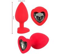 Plug anal MAXI dilatatore in silicone con pietra a cuore grande butt morbido big
