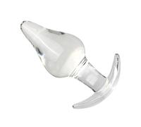Plug Anal Vetro trasparente Grande 1.92in Insert, 5.0×3.0×1.92in per Massaggi Prostatici e Uso Intimo per Tutti
