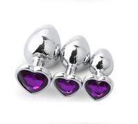 Plug anale 1 pezzo 90g Dia34 Misura media a forma di cuore Cristallo Butt plug in metallo Bottino Gioielli in lega d'argento Plug anale Giocattolo del sesso Prodotto Per uomo