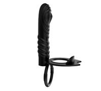 Plug anale 10 Frequenza Doppia Penetrazione Plug anale Dildo Butt Plug Vibratori Strap on Vagina Plug Sex Toys (Un nero senza vibratore)