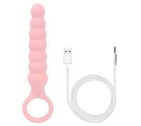 Plug anale 10 Frequenza Stimolatore della prostata Butt Plug Uomo Plug anale Massaggiatore Pull Ring Palline anali Vibratore Giocattolo sessuale impermeabile(L)