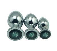 Plug anale 12 simboli di costellazioni piccolo medio grande 3 pezzi come 1 set perline anali in metallo butt plug dildo SM giocattoli sessuali Per uomini donne