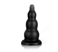 Plug anale 20CM Enormi perline anali Plug Giocattolo del sesso anale Butt Plug in silicone morbido Massaggio alla prostata Stimolazione della vagina Buttplug Ventosa (L nero)