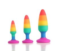 Plug anale 3 dimensioni gel di silice colorato grande butt plug giocattoli del sesso anale Per adulti uomini donna gay buttplug anale dildo masturbador ano macchina del sesso