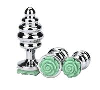 Plug anale 3 pezzi/set filo in lega di alluminio metallo plug anale fiore butt plug prostata coppia giocattoli adulti del sesso