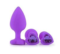 Plug anale 3 pezzi/set metallo silicone diamante plug anale butt plug giocattoli del sesso giocattoli di testa coppie adulti gioco masturbatore anale (20 SML)