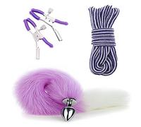 Plug anale 3 pezzi/set separabile plug anale giocattoli del sesso con coda cosplay accessori speciali per coppia flirt erotico butt plug in metallo (ZZ717)