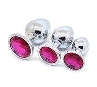 Plug anale 3 Pz/lotto Spine In Acciaio Inox Donna Mutandine E Boxer Anale Gioielli di Cristallo Butt Plug In Metallo Ano Prostata Dildo Set Intimo