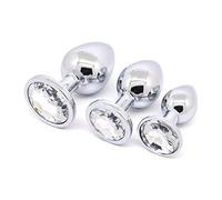 Plug anale 3 Pz/lotto Spine In Acciaio Inox Donna Mutandine E Boxer Anale Gioielli di Cristallo Butt Plug In Metallo Ano Prostata Dildo Set Intimo
