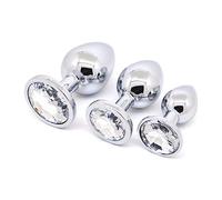 Plug anale 3 Pz/lotto Spine In Acciaio Inox Mutandine Anale Gioielli di Cristallo Butt Plug In Metallo Ano Prostata Dildo Set Intimo