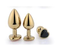 Plug anale 3PCS Anal Plug Set Pulizia Giocattolo dell'ano Sesso Cuore Giocattoli sexy Gioco per adulti Ano Masturbatore Anale Butt Plug Coppia (Nero)