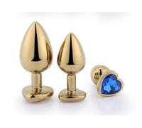 Plug anale 3PCS Anal Plug Set Pulizia Giocattolo dell'ano Sesso Cuore Giocattoli sexy Gioco per adulti Ano Masturbatore Anale Butt Plugs Coppia (Blu scuro)