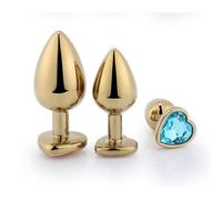 Plug anale 3PCS Anal Plug Set Pulizia Giocattolo dell'ano Sesso Cuore Giocattoli sexy Gioco per adulti Ano Masturbatore Anale Butt Plugs Coppia (Azzurro)