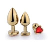 Plug anale 3PCS Anal Plug Set Pulizia Giocattolo dell'ano Sesso Cuore Giocattoli sexy Gioco per adulti Ano Masturbatore Anale Butt Plugs Coppia (Rosso)