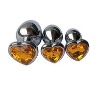 Plug anale 3Pcs Butt Toys in metallo Kit di plug anale a forma di cuore SM Plug anali gay per adulti Regali sessuali Cose Principianti Coppie(6)