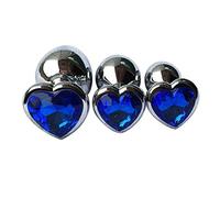 Plug anale 3Pcs Giocattoli di testa in metallo Kit di plug anale a forma di cuore SM Plug anali gay per adulti Regali sessuali Cose Principianti Coppie(3)