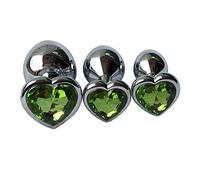 Plug anale 3Pcs Giocattoli di testa in metallo Kit di plug anale a forma di cuore SM Plug anali gay per adulti Regali sessuali Cose Principianti Coppie(4)