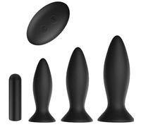 Plug anale 3Pcs Plug anale vibrante Set Kit plug anale, 9 modalità di vibrazione Giocattoli del sesso anale con base a tazza