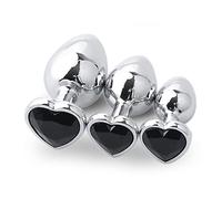 Plug anale 3Pcs/Set Plug anale in acciaio inossidabile Ano Massaggiatore prostatico Annale Negozio per adulti Giochi Giocattoli Butt plug in metallo