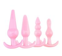 Plug anale 4 Pz/set Gel Di Silice Butt Plug Dildo Masturbazione Anal Plug Masturbatore Plug Per Dimensioni Diverse Giocattoli Adulti Del Sesso Donna Uomo Anale