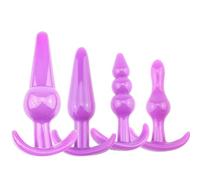 Plug anale 4 Pz/set Gel Di Silice Butt Plug Dildo Masturbazione Anal Plug Masturbatore Plug Per Dimensioni Diverse Giocattoli Adulti Del Sesso Donna Uomo Anale