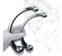 Plug anale a doppia testa in acciaio inossidabile Butt plug Bacchetta in metallo puro Fallo anale Massaggiatore punto G Stimolazione della prostata Masturbazione Giocattolo sessuale(Klein)
