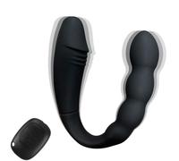 Plug anale A forma di U doppio vibratore dildo gel di silice perline anali butt plug masturbatore macchina del sesso e telecomando anale giocattoli del sesso per adulti
