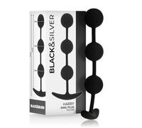 Plug Anale a Sfere Black&Silver Harry - Silicone, 3 Sfere