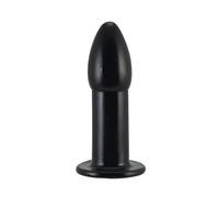 Plug anale allarga sfintere stimolante unisex in tpe nero base larga