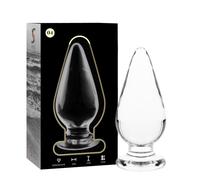Plug Anale Ano Dildo Vetro Borosilicato Fallo Dilatatore Trasparente Unisex 10cm
