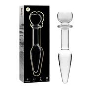 Plug Anale Ano Dildo Vetro Borosilicato Fallo Mini Dilatatore Trasparente 10cm
