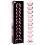 Plug Anale Ano Dildo Vetro Borosilicato Rosa Trasparente Stimolante Unisex 20cm