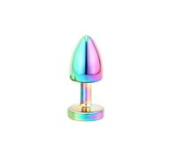 Plug anale Arcobaleno oro rosa argento di piccole dimensioni rotondo jewerly Crystal Metal perline anali butt plug Gioielli giocattolo del sesso Per Donne maschi