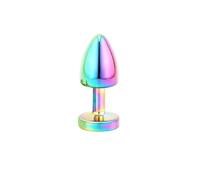 Plug anale Arcobaleno oro rosa argento piccole dimensioni rotonde perline anali in metallo butt plug Butt Training Plugs giocattolo del sesso Per Donne uomini Masturbatore Sex Machine