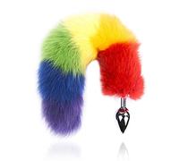 Plug anale Arcobaleno Volpe Butt Plug Coda Masturbatore anale Dildo Comfort Furry Principiante Giocattolo del sesso Cane Gioca Donne Macchina del sesso Costume Cosplay