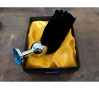 Plug Anale Argento in Metallo con Gioiello Blu