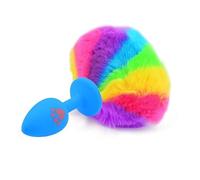 Plug anale Artiglio Coda in silicone Plug anale Taglia piccola Carino Rosa Bianco Palla colorata Ano Perlina Butt Plug Giocattolo (Blue Cat Claw W)