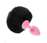 Plug anale Artiglio Coda in silicone Plug anale Taglia piccola Carino Rosa Bianco Palla colorata Ano Perlina Butt Plug Giocattolo (Pink Cat Claw M)