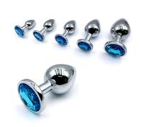 Plug anale Base per gioielli con plug anale in metallo Principiante ed esperto 5 dimensioni Butt Plug Coda Dildo anale Giocattoli adulti del sesso Coppie
