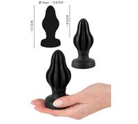 Plug anale big butt in silicone grande dilatatore morbido dildo indossabile nero