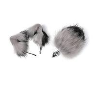 Plug anale Big Dia16cm Tail Metal Palline anali Butt Plug Role Play fascia Cosplay culo Coppia giocattolo