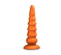 Plug anale Big Soft Plug Giocattoli del sesso anale per adulti 18 Butt plug in silicone Perline anali Giocattoli Buttplug Dilatatore annale toyse (A005-Gold-L)