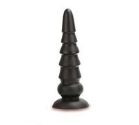 Plug anale Big Soft Plug Giocattoli del sesso anale per adulti 18 Butt plug in silicone Perline anali Giocattoli Buttplug Dilatatore annale toyse (A005-Black-L)